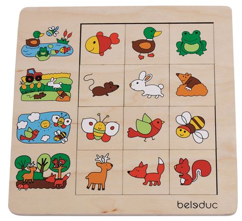 beleduc puzzle environnement naturel 12 pièces 25 cm