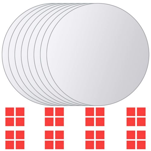 vidaXL Carreau de miroir 8 pcs Rond Verre