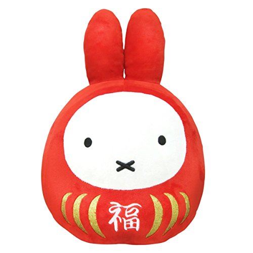 Miffy Fortune Daruma Lucky Peluche Poupée (Taille S Rouge x Blanc)