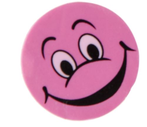 LG-Imports Gomme à effacer avec visage rire rose 4 pièces
