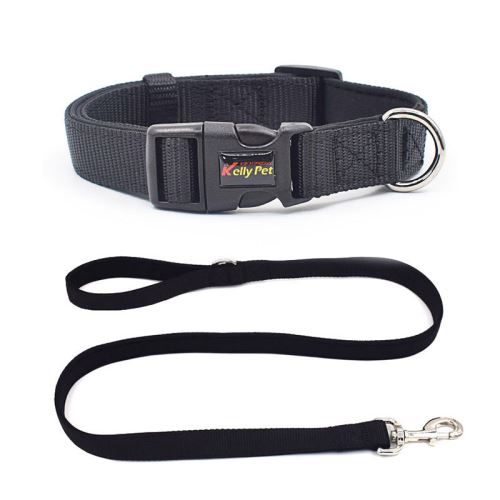 Comparer les prix de Collier Laisse en nylon KELLY PET pour chien - Noir (Taille: S)