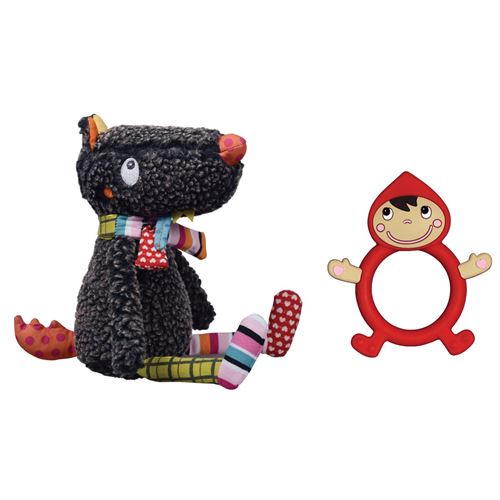 Lot doudou et hochet CHAPERON Lot hochet silicone CHAPERON et peluche LOULOUP EBULOBO Silicone Rouge