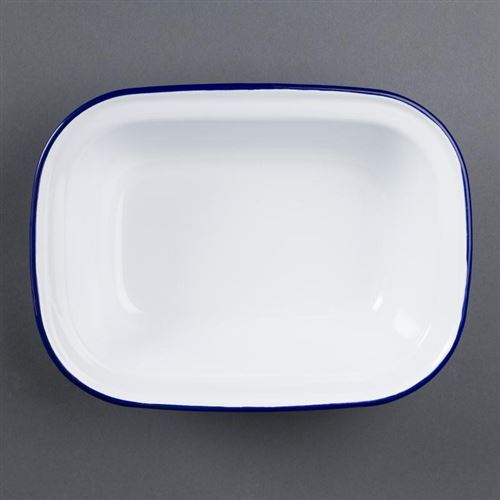 Plat à tarte rectangulaire en acier émaillé olympia 180x130x40mm lot de 6