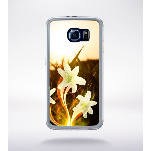 Coque Lys Blanc Illuminé Compatible Samsung Galaxy S6 Transparent