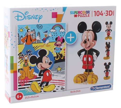 Clementoni puzzle avec kit Mickey Mouse104 pièces