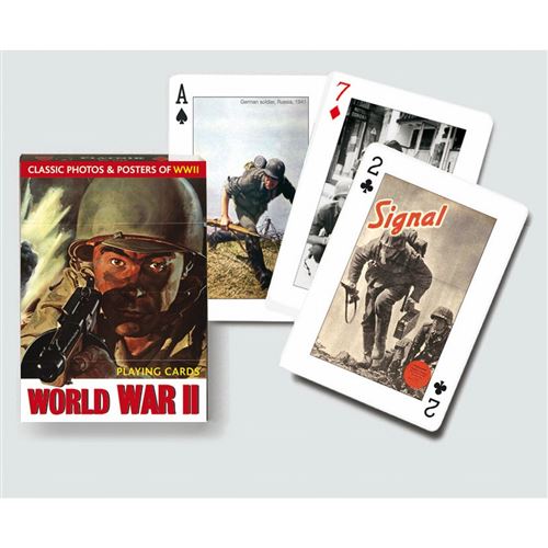Jeu de 55 cartes WORLD WAR II PIATNIK Multicolore