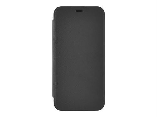 Bigben Connected folio case - Flip cover voor mobiele telefoon - synthetisch leer - zwart, transparant - voor Samsung Galaxy S10