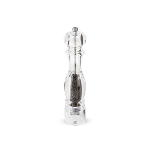 Elongated and generous, the Nancy 30 cm pepper mill is impressive in the lightness of its design and the transparency of its material. Once filled with peppercorns, it captures everyone's attention and stimulates the appetite. Nancy