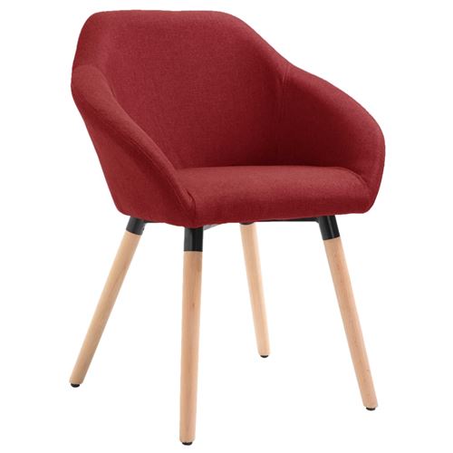 vidaXL Chaise de salle à manger Rouge bordeaux Tissu