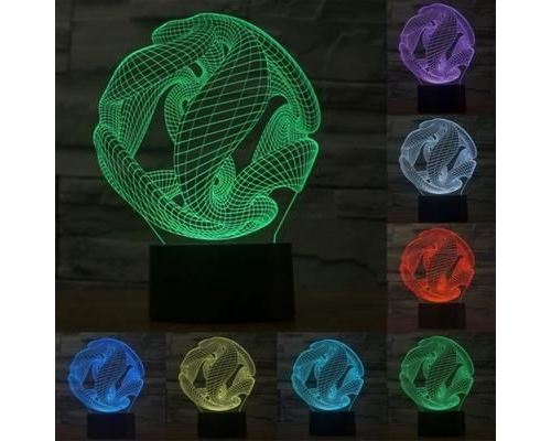 Lampe Créative 3D Style Abstrait Moderne Ampoules LED 7 Couleurs Tactile USB - YONIS