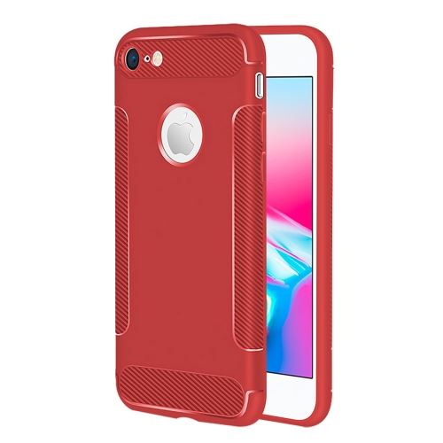 Iphone 8 Coque Protection Tpu Effet Carbone Rouge Als89821