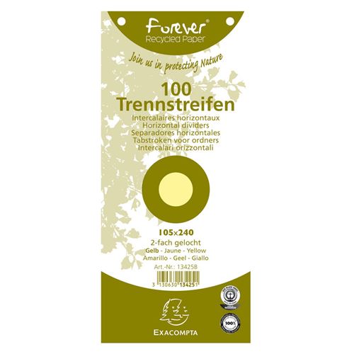 EXACOMPTA Fiches intercalaires, 105 x 240 mm, jaune