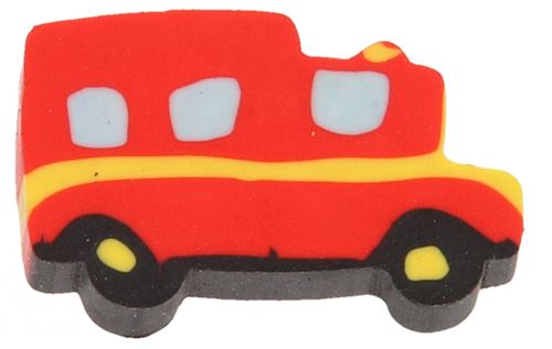 LG-Imports gomme Camion de pompiers 3,5 cm caoutchouc rouge