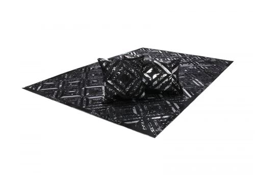 BOBOCHIC Tapis KHALED Noir/ Argent 120cm x 180cm