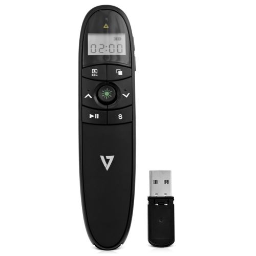 v7 télécommande de présentation sans fil à laser vert noir