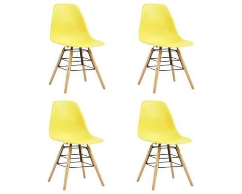 vidaXL Eetkamerstoelen 4 st kunststof geel
