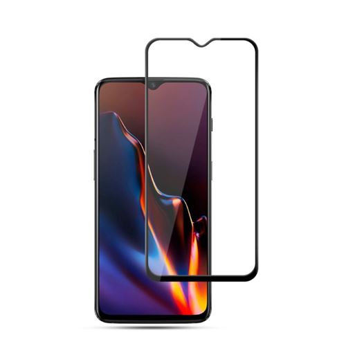 Protecteur écran en verre trempé Couverture complète du bord de l'arc 5D noir pour votre OnePlus 6T