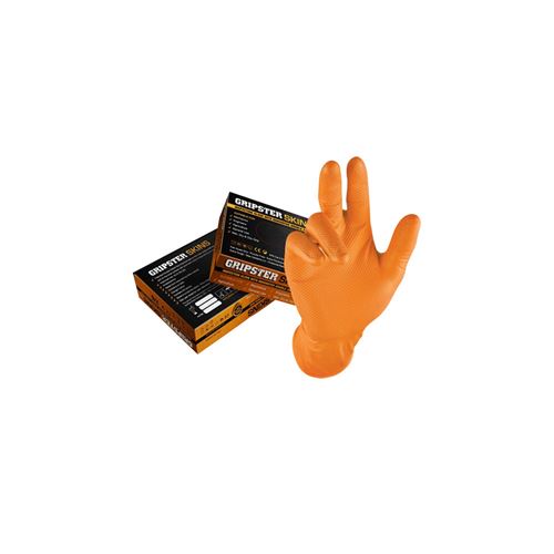 Gant de travail/atelier jetable t 8 (m) nitrile haute resistance (boite de 50) - orange
