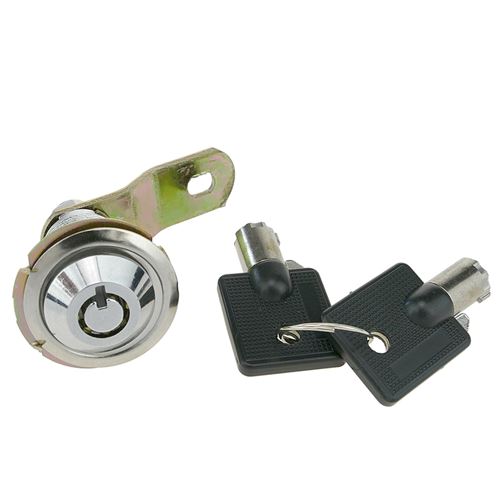 Serrure à came batteuse barillet 27mm x M18 avec clé tubulaire