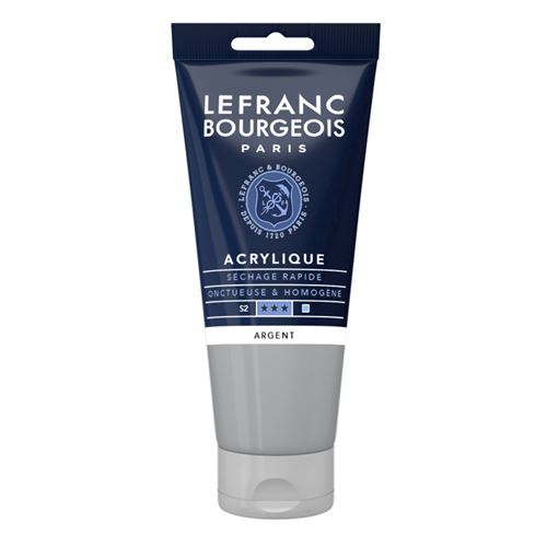 Lefranc Bourgeois - Peinture - peinture acrylique - argent - opaque - satin - fine - 80 ml