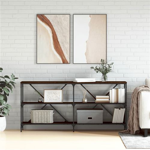 vidaXL - Table console - Chêne - Marron - 160x30x75cm - Image 3