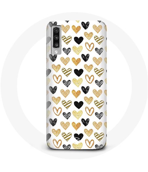 Coque Samsung Galaxy A70 Fond de coeurs Maniacase