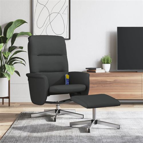 vidaXL Fauteuil de massage inclinable avec repose-pied noir tissu - Étagère murale | Fnac - Image 1