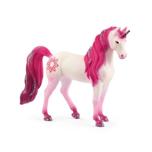 Non Communiqué Rose Figurine Licorne Jument Mandala - Tatouage - Schleich 70717 Bayala