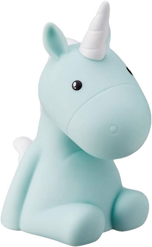 Veilleuse licorne LED bleue H17cm