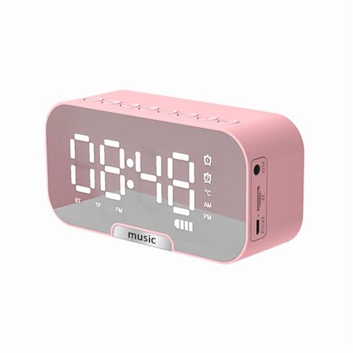 Enceinte Bluetooth Q5 Réveil Portable Rose