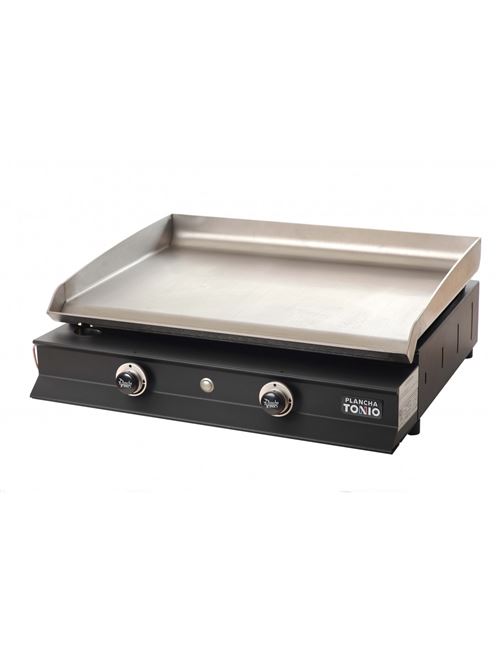 Plancha Gaz IBISSA 2 Feux Caisson Acier Epoxy Plaque Inox 