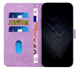 Étui Portefeuille En Cuir Pour Oukitel C62 / C62 Pro - Housse Avec Dragonne, Motifs Relief, Violet