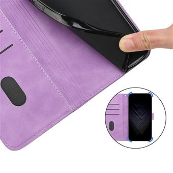 Étui Portefeuille Cuir Pour Oukitel C62 / C62 Pro - Fermeture Magnétique, Dragonne, Emplacements Cartes - Protection Complète Violet - 7