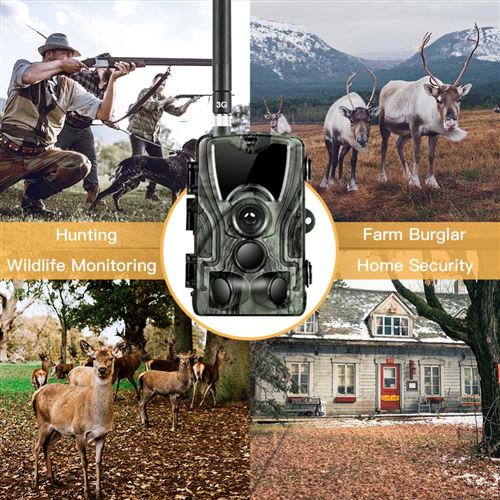 Caméra de Chasse Full HD 20Mpx 4G Vision IR Étanche Pile