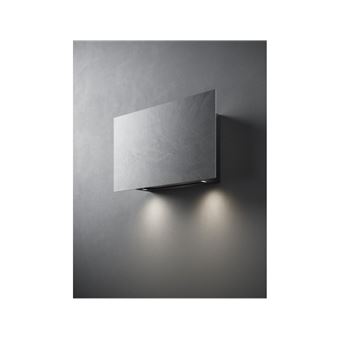 Hotte verticale COVER1430 Pierre, 85cm, Moteur slim compact, 600m3/h, Dynamic Led light 2x1,2W (2700 - 5600 K), Classe energetique : B, 4 vitesses, Fonctionne en evacuation ou recyclage