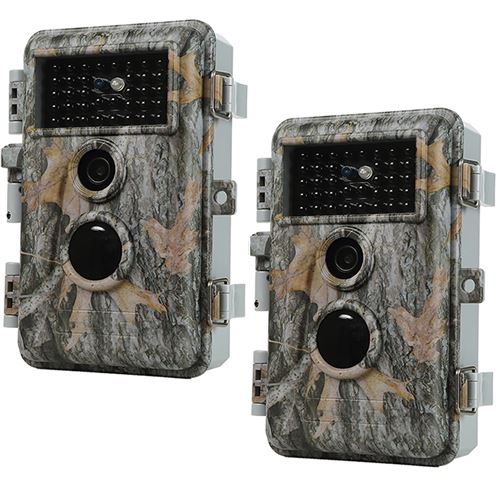 BLAZEVIDEO 2 Pièces Caméra de Chasse de Vision Nocturne 48MP 1296P avce 36pcs Invisible LED, Temps de Déclenchement Rapide, IP66 Étanche pour Surveillance de Patio et la Faune