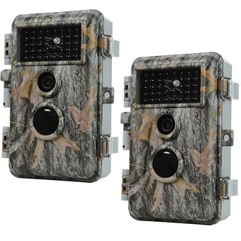 BLAZEVIDEO 2 Pièces Caméra de Chasse de Vision Nocturne 48MP 1296P avce 36pcs Invisible LED, Temps de Déclenchement Rapide, IP66 Étanche pour Surveillance de Patio et la Faune - 1
