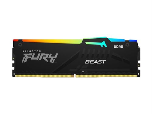 Kingston FURY Beast RGB - DDR5 - module - 8 Go - DIMM 288 broches - 5200 MHz / PC5-41600 - CL40 - 1.25 V - mémoire sans tampon - on-die ECC