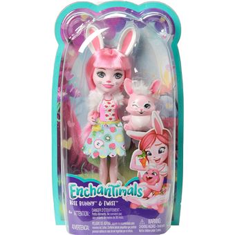 Mini-poupée Enchantimals Brystal Lapin et Lapereaux - Figurine