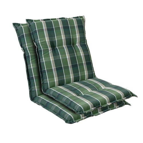 Coussin de chaise de jardin -Blumfeldt Prato -103 x 52 x8 cm -2 pièces -Vert/Gris