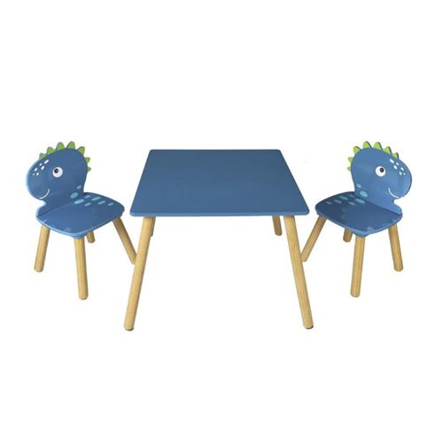 GENERIQUE - Ensemble Table et 2 Chaises Enfant Dino - 55cm - Bleu - Image 3