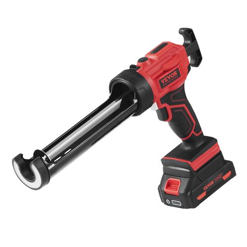 Non Communiqué Noir Et Rouge Vevor Pistolet À Calfeutrer Électrique Sans Fil 4 Vitesses Réglables Anti Goutte 20V 300Ml