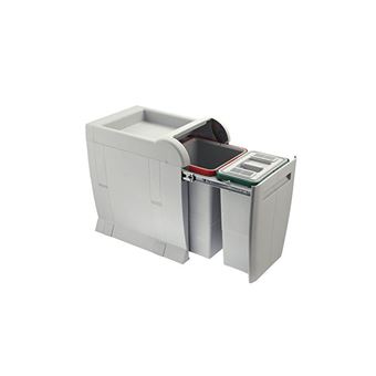 Poubelle De Tri Sélectif Extractible Elletipi PTA 4045A – Capacité 18+8+8 L, Glissières Métal, Pour Meuble De Cuisine
