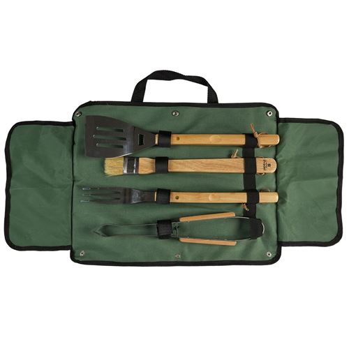 Lot de 4 ustensiles pour barbecue en acier inoxydable