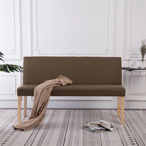 vidaXL Banc 139,5 cm Marron Polyester
