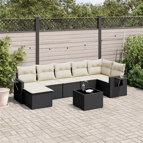 Vidaxl Noir Salon De Jardin 8 Pcs - Image 2