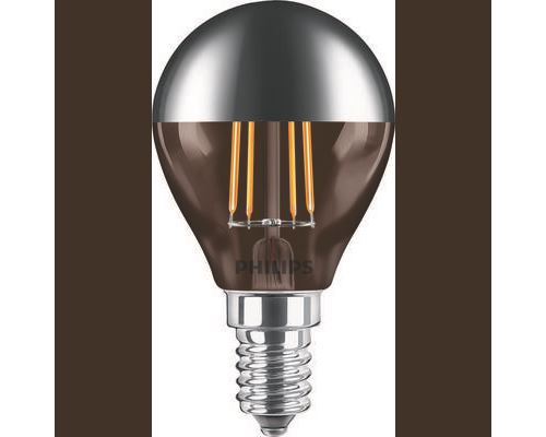 Ampoule led Sph&eacute;rique E14 35W Blanc Chaud Calotte Argent&eacute;e, Verre - Philips