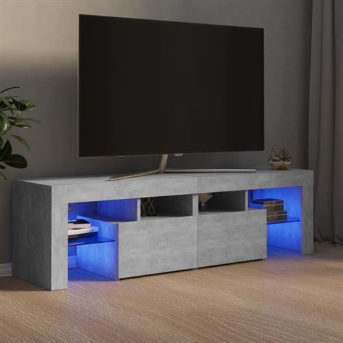 Vidaxl vidaXL Meuble TV avec lumi&egrave;res LED Gris b&eacute;ton 140x35x40 cm