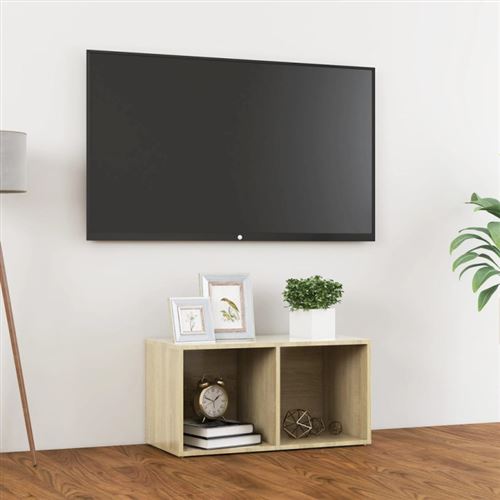 vidaXL Meuble TV Chêne sonoma 72x35x36,5 cm Aggloméré