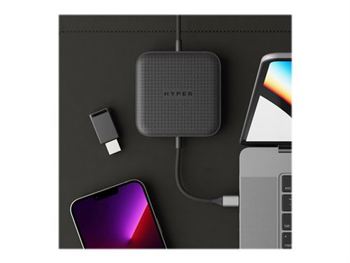 Station d'accueil mobile 7 en 1 HyperDrive HD583-GL pour PC portable Noir